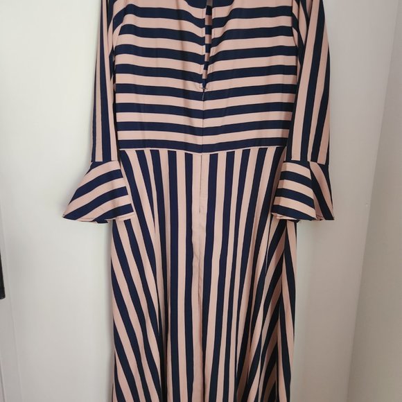 Asos Mod Column Striped Midi Dress Size 12 - Picture 8 of 10